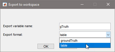 Export as table