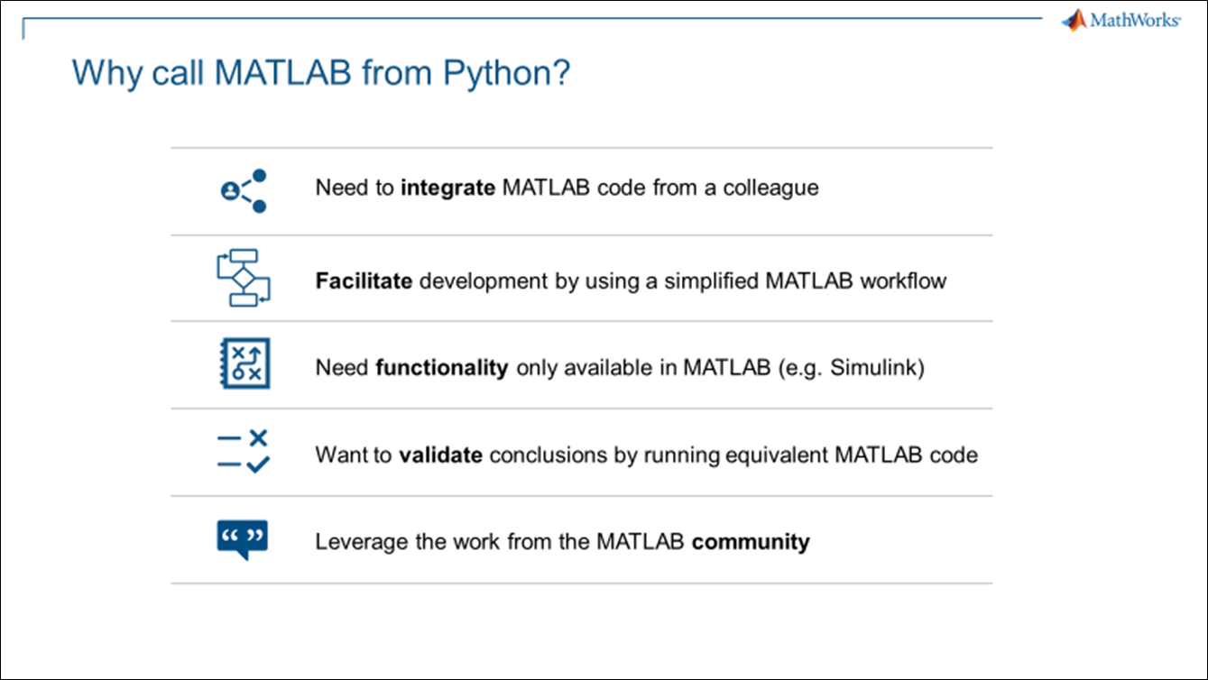 Why call MATLAB from Python?