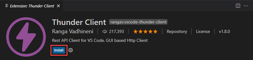 Thunder Client - REST API Client Extension for VS Code