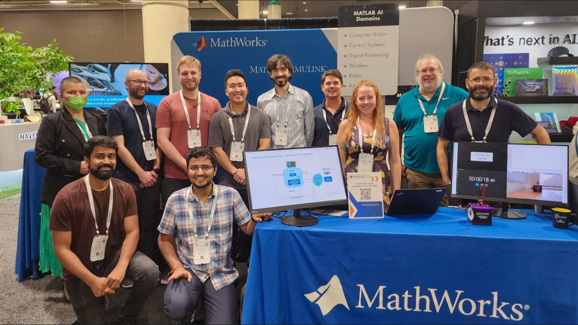 The MathWorks team at our booth at NeurIPS 2022